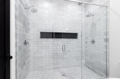 Open Shower Area with Textured Tiles