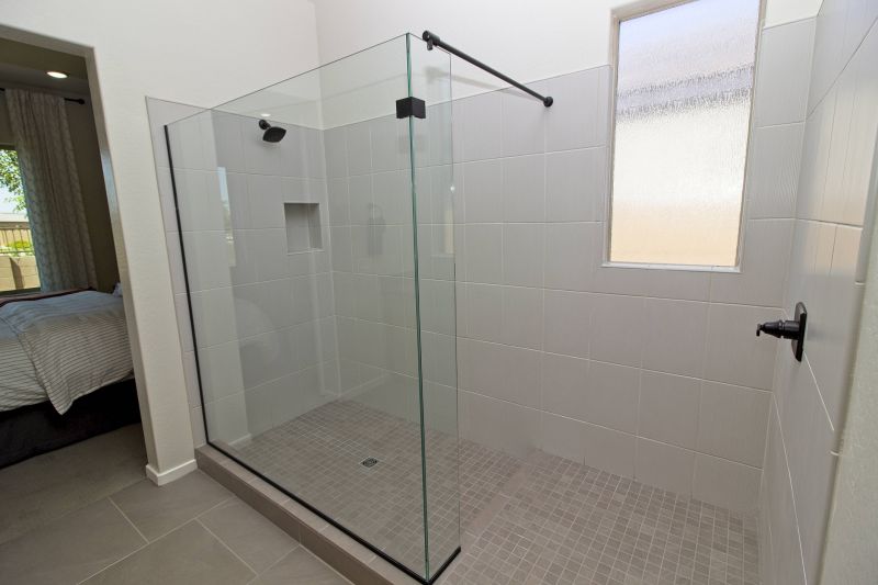 Walk-in Shower with Black Frame Glass